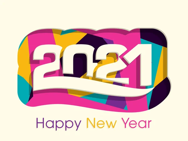 Happy New Year 2021 Text Design Vector — Stock Vector