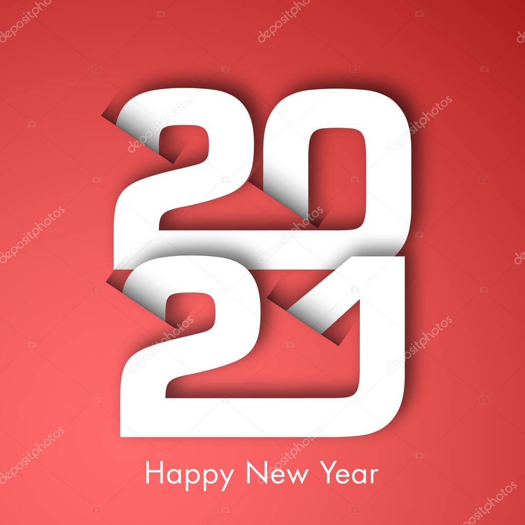 Happy new year 2021 Text Design vector.