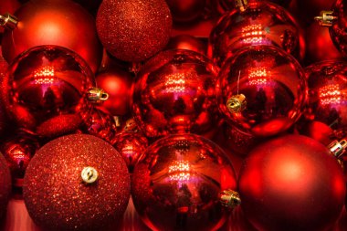 Noel topları kırmızı xmas arka plan. Görüntü