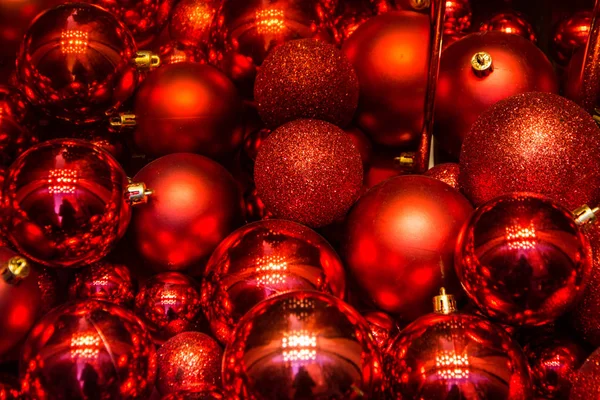 Palle Natale Rosso Sfondo Natale Immagine — Foto Stock