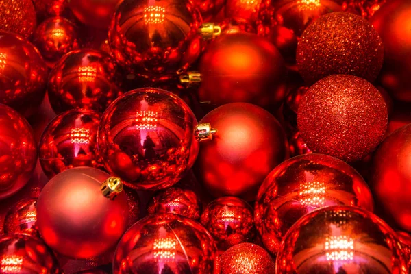 Palle Natale Rosso Sfondo Natale Immagine — Foto Stock