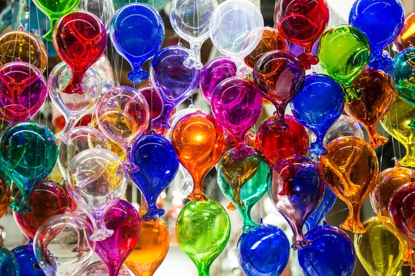 Realistic Color Balloons Set Isolated Transparent Background Glass Glassy Transparent — Stock Photo, Image