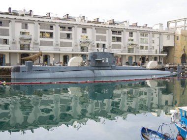 Cenova Italy_December 23, 2018: savaş gemisi Denizaltı Nazario Sauro m