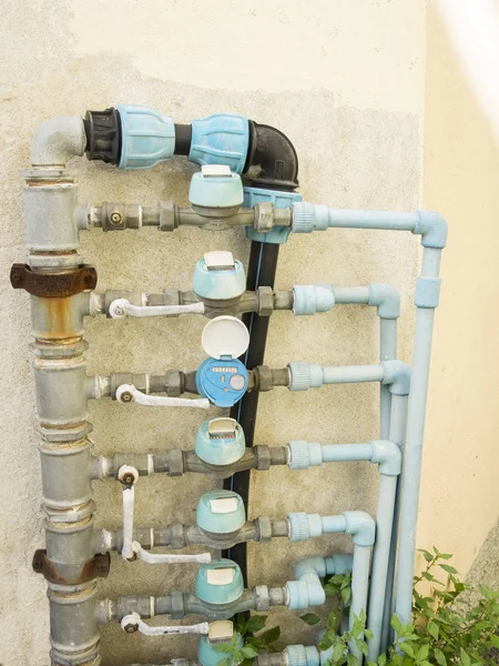 flow meters valves, pipes and fittings for water supply system