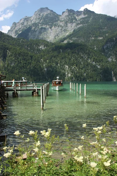 Zobacz Górskich Alpach Koenigssee Bawarii — Zdjęcie stockowe