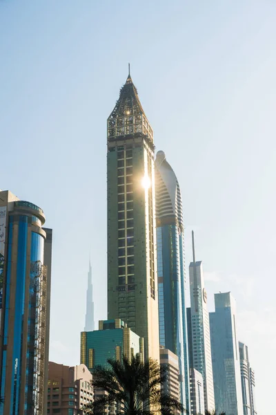 迪拜市中心和摩天大楼景观 — 图库照片