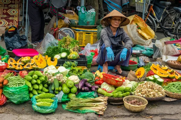 Groente Fruitmarkt Hoi Vietnam — Stockfoto