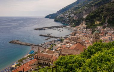 İtalya, Campania, Salerno ilindeki Amalfi kasabası