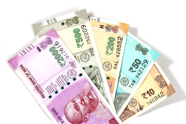 Nowa Waluta Indyjska 2000 500 200 Rupii Banknotów — Zdjęcie stockowe