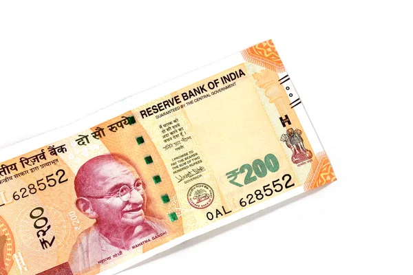 New Indian Currency 200 Rupee Note — Stock Photo, Image