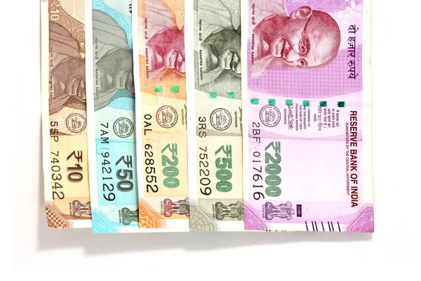 インド新通貨200 500 200 50ルピー及び10ルピー紙幣 — ストック写真