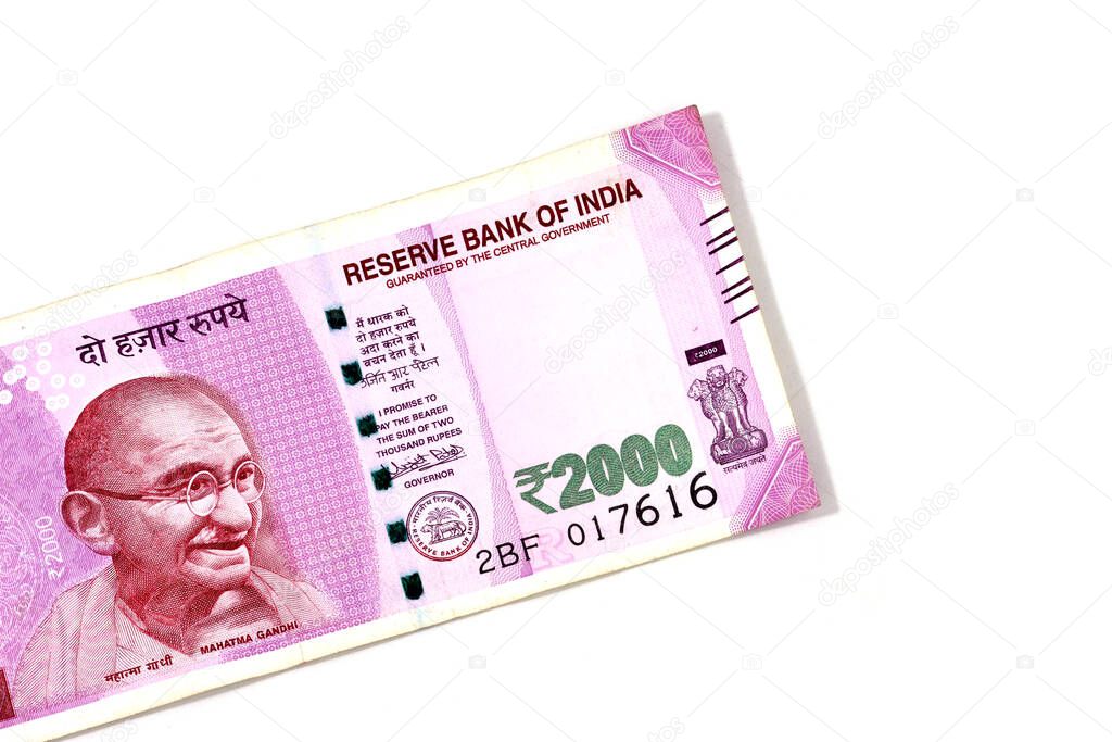 New Indian currency of 2000 rupee note