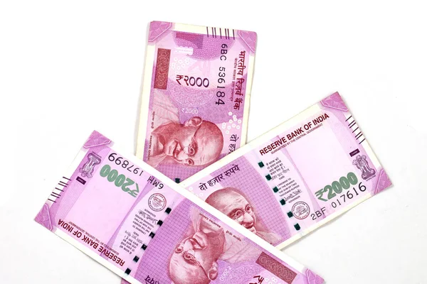 Nová Indická Měna 2000 Rupiových Bankovek — Stock fotografie