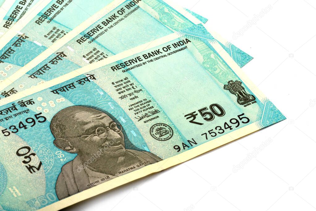 New Indian Currency Of 50 Rupee Note On White Isolated Background Indian Currency Rupee Indian Rupee Indian Money Larastock