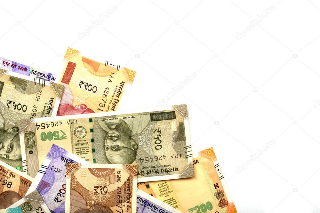 New Indian Money Over White Isolated Background Indian Currency Rupee Indian Rupee Indian Money Business Finance Investment Saving And Corruption Concept Image Larastock