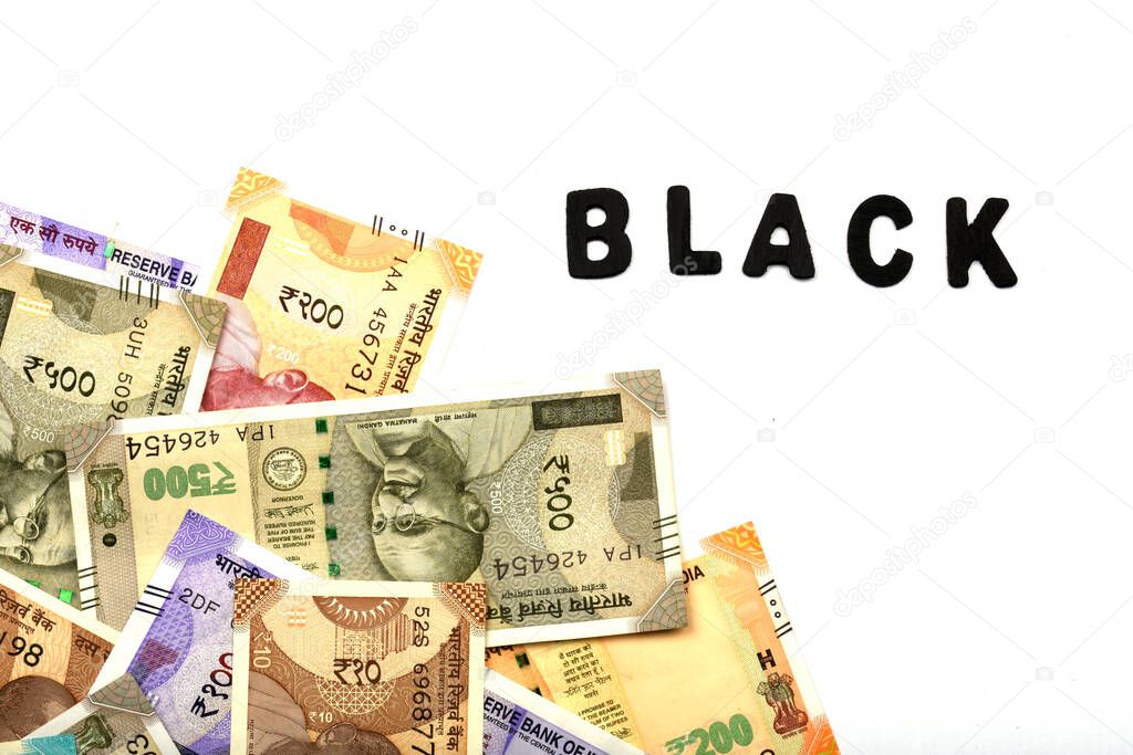 Black Money Concept Black Alphabet On Money Background Indian Currency Rupee Indian Rupee Indian Money Business Finance Investment Saving And Corruption Concept Image 415295170 Larastock