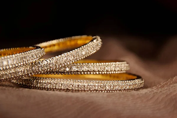 Brazaletes Diamante Indio Joyas Tradicionales Indias — Foto de Stock