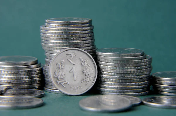 Rupier Indiska Mynt Indiska Valuta Rupier Indiska Valuta Pengar Koncept — Stockfoto