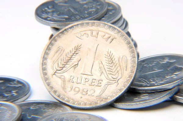 Rupier Indiska Mynt Indiska Valuta Rupier Indiska Valuta Pengar Koncept — Stockfoto