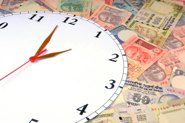 Time Money Time Money Concept Indian Currency Rupee Indian Rupee Royalty Free Stock Photos