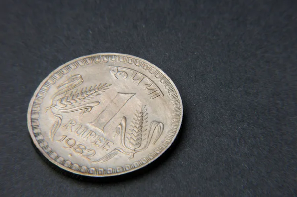 Одна Індійська Монета Індійська Валюта Індійська Валюта Індійська Валюта Грошова — стокове фото