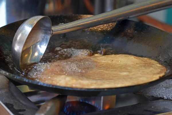 Pão Chato Indiano Aloo Kulcha Com Pão Batata Recheado Choley — Fotografia de Stock