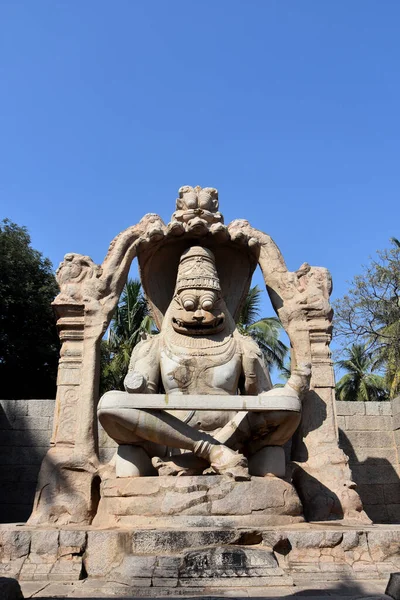 Tempio Lakshmi Narasimha Statua Ugra Narasimha Hampi Specialità Della Scultura — Foto Stock