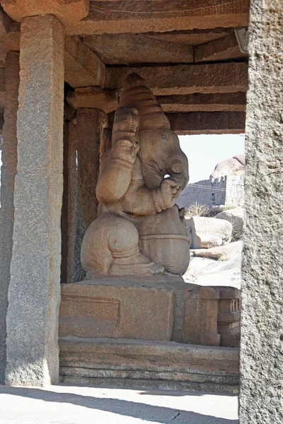 Estatua Sasivekalu Ganesha Arquitectura Antigua Del Imperio Vijayanagara Del Siglo — Foto de Stock