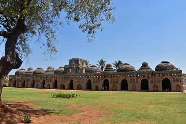 Antichissime Rovine Delle Scuderie Reali Dell Elefante Hampi Risalenti Xiv — Foto Stock