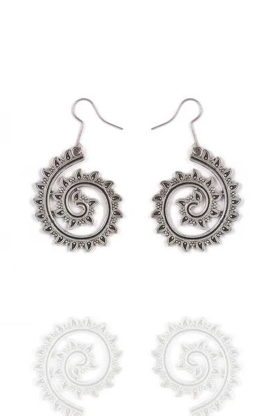 Hermosos Pendientes Orientales Plata Joyería Indio Árabe Africano Egipcio Pendientes — Foto de Stock