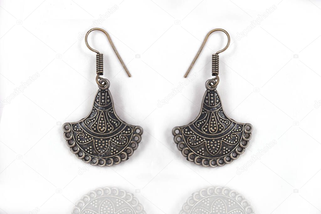 Beautiful Oriental Silver earrings jewelry (Indian, Arab, African, Egyptian), oxidised Silver earrings, Fashion Exotic Asian Accessories