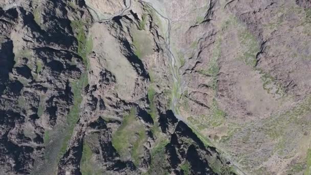 Beau Canyon Mongolie Filmé Avec Drone Vue Dessus — Video