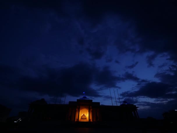 Восход Солнца Площади Сухбаатар Монголии — стоковое видео