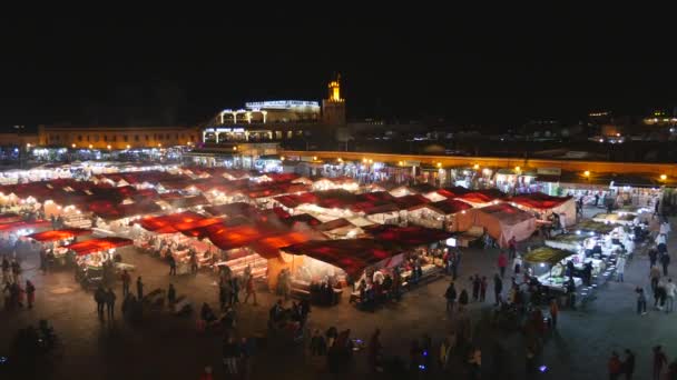Plaza Mercado Jemaa Fnaa Barrio Medina Marrakech — Vídeo de stock