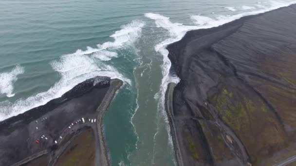 Pohled Dron Přes Most Podél Jokulsarlonu Islandu Střední Nadmořský Let — Stock video