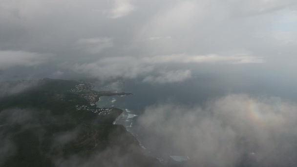 Dron Aéreo Disparó Sobre Las Nubes Martinica Costa Océano — Vídeos de Stock