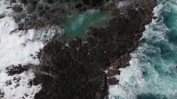 Eine Drohne aus der Luft schoss über der Halbinsel in Martinique hinweg. fliegen über Ozean — Stockvideo