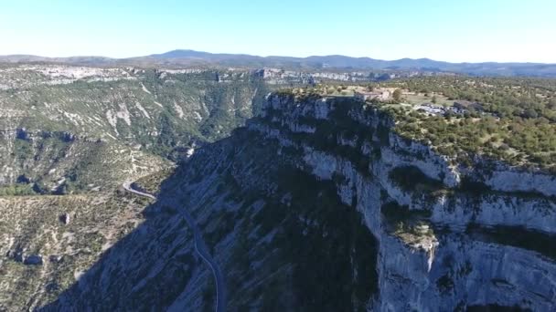 Létá Nad Velkou Erozivní Pevninou Cirque Navacelles Francii Letecký Pohled — Stock video