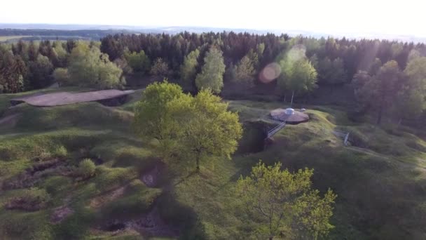 Ouvrage Froideterre Door Drone Verdun Lorraine Frankrijk — Stockvideo