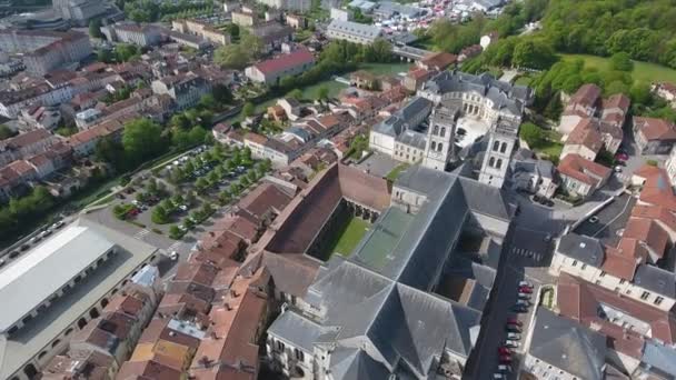 Flug Über Die Kathedrale Von Verdun Eine Römisch Katholische Kirche — Stockvideo