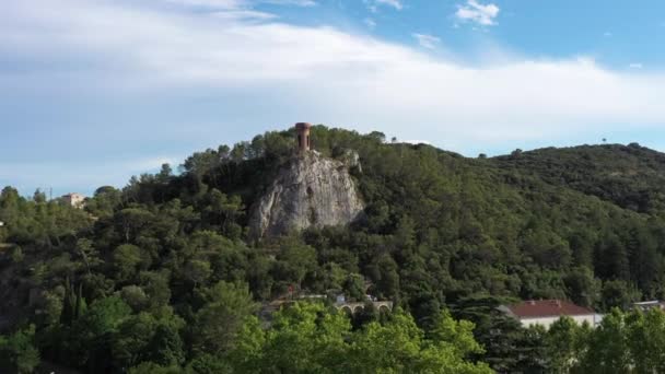 Svatý Ambroix Letecký Pohled Středověké Město Dugas Rock Gard Francie — Stock video