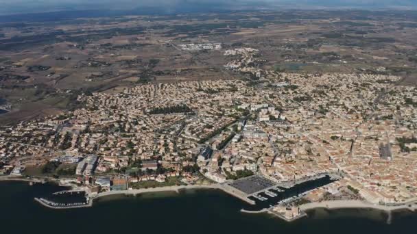 Famosa Capitale Delle Ostriche Bouzigues Città Drone Aereo Colpo Pesca — Video Stock