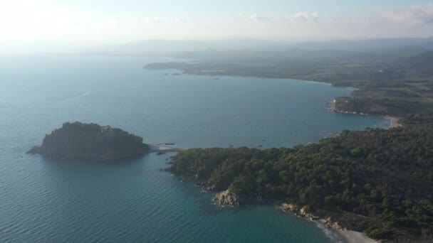 Aerial View Mediterranean Sea Empty Fort Bregancon France — Stock Video