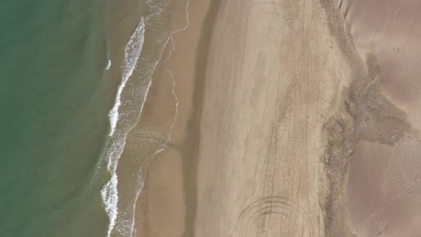 Espiguette Strand Middellandse Zee Kust Lucht Vlucht Verticaal Top Schot — Stockvideo