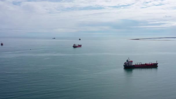 Öltanker Mittelmeer Fos Sur Mer Luftfahrt Zurück — Stockvideo