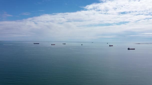 Ropné Tankery Letecké Drone Shot Středozemní Moře — Stock video