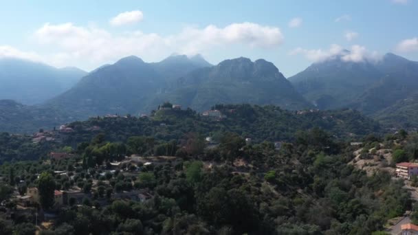 Французькі Альпи Житлові Розкішні Будинки Вершині Пагорба Ментон — стокове відео