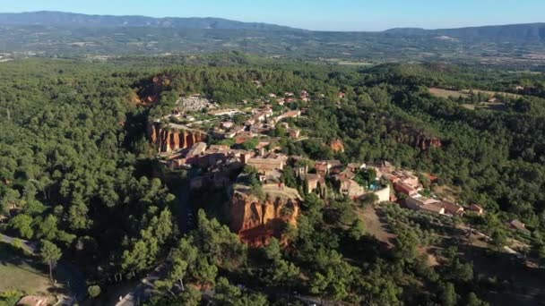 Village Perché Roussillon Célèbres Gisements Ocre Dans Les Carrières Argile — Video