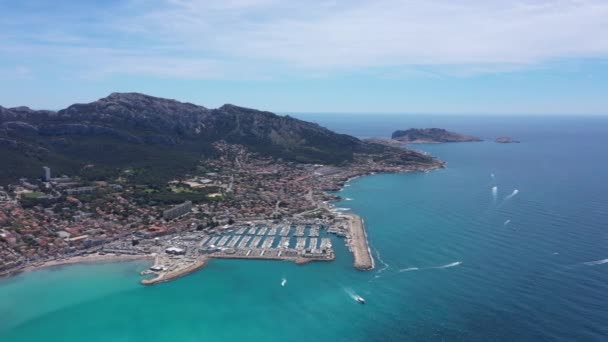 Pointe Rouge Marseille Frankreich Yachthafen Bei Schönem Wetter — Stockvideo