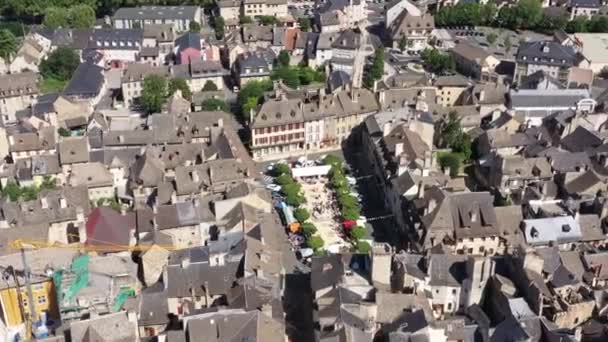 Lugar Henri Cordesse Marvejols avión no tripulado disparo Francia Aveyron — Vídeos de Stock